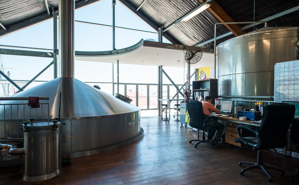 The brewhouse is rated at 100 hectolitres of cold cast wort and designed for ten brews a day.